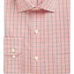 Club Room Men's Classic/Regular Fit Performance Windowpane Dress Shirt Orange Size 34-35