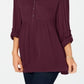 Style & Co Women's Babydoll Tunic Shirt Maroon Size Petite S