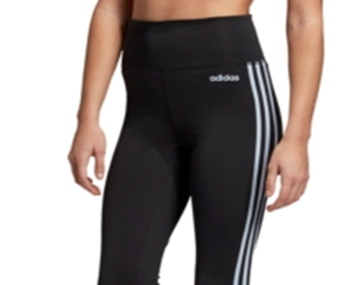 Adidas Women's Design 2 Move 3 Stripe High Rise Leggings Black Size XX-Small