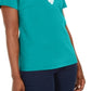 Karen Scott Women's Crochet Trim Split Neck Top Blue Size Medium