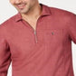 INC International Concepts Men's Leo Quart Zip Shirt Red Size XX-Large