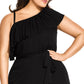 City Chic  Women's  Beach Love One-Shoulder Maxi Dress Black Size 24W