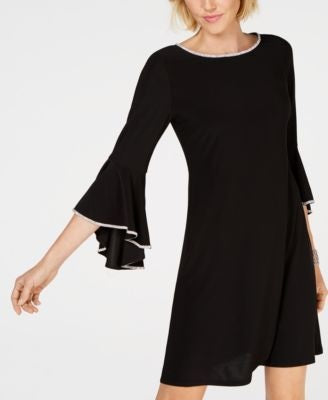 MSK Women's  Keyhole Short a-Line Cocktail Dress Black Size Petite S