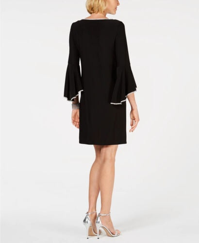 MSK Women's  Keyhole Short a-Line Cocktail Dress Black Size Petite S