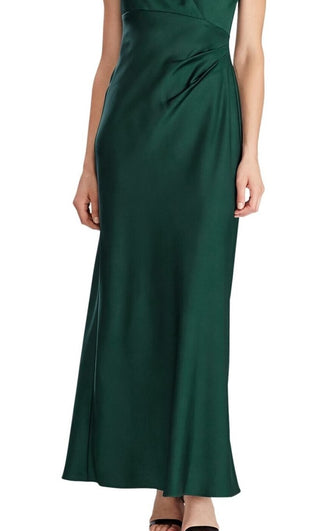 Ralph Lauren Women's Sleeveless Satin Evening Gown Green Size 18