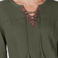 Style & Co Women's Lace Up Thermal Green Size Large