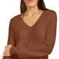 Alfani Ribbed Tunic Sweater Brown Size L