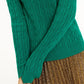 Charter Club Women's Cable Knit Turtleneck Sweater Green Size -Petite L