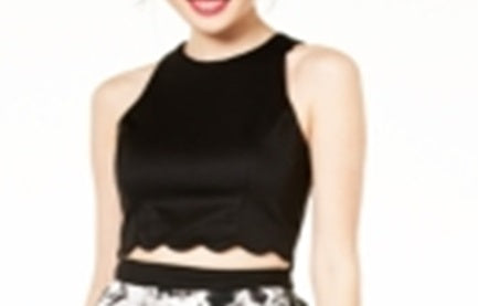 Speechless Junior's 2 Pc Scalloped & Floral Dress White Size 7