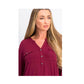 Style & Co Women's Split-Neck Roll-Tab-Sleeve Top  Cherry Pie  Size 2XL