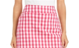 Charter Club Women's Gingham Pull on Skort Pink Size X-Large