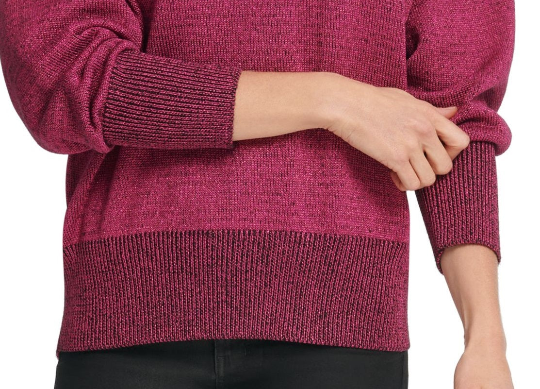 DKNY Women's Glitter Speck Sweater Pink Size S