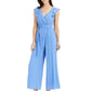 Charter Club Women's Flutter-Sleeve Cropped Jumpsuit  Blue Size 12