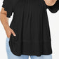 Style & Co Plus Flutter-Sleeve Swing-Hem Top Freshwater Black Size XS