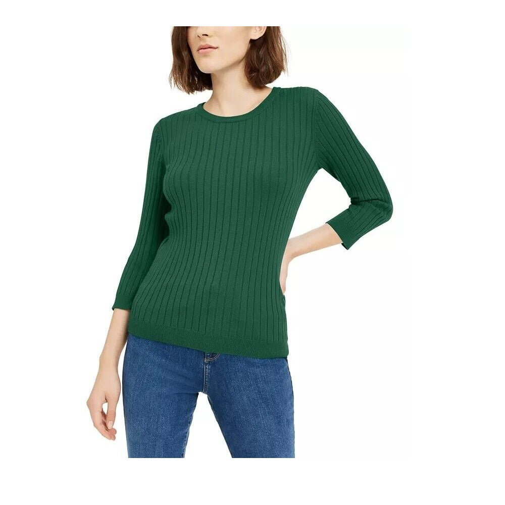 Maison Jules Women's Crew Neck Sweater Green Size Large