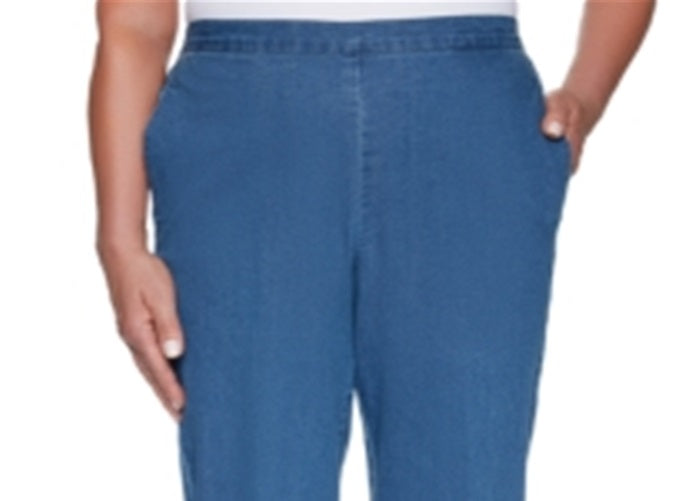 Alfred Dunner Women's Pearls of Wisdom Pull on Jeans Blue Size 24X4.5