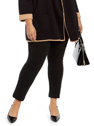 Alfani Plus Drape-Front Cardigan Syrup Black Size 2XL