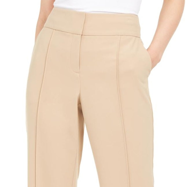 Alfani Women's Pintuck High Rise Pants Brown Size 4
