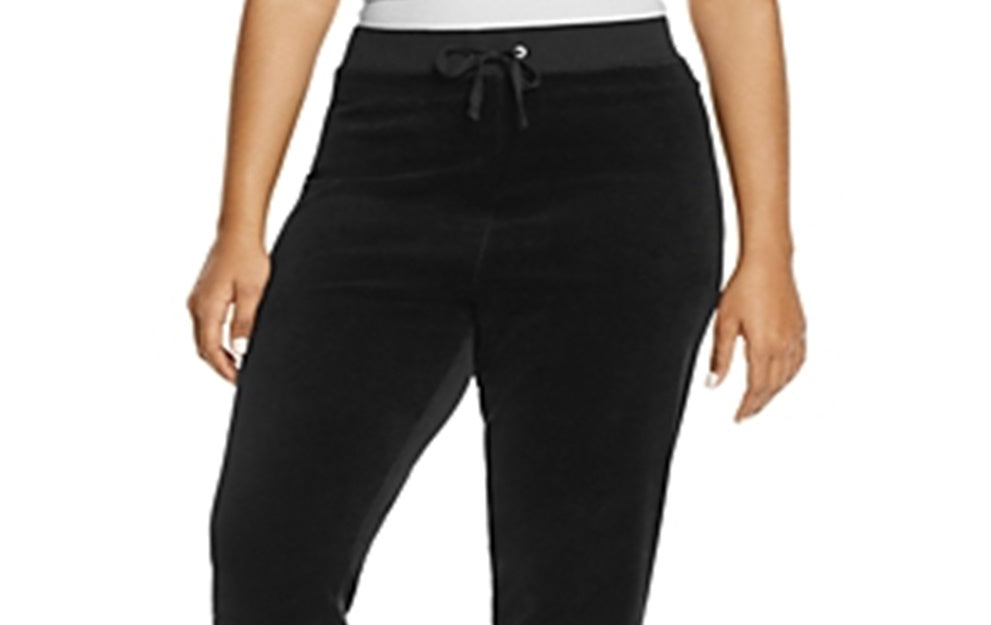 Juicy Couture Women's Plus Zuma Velour Athleisure Track Pants Navy Size XL