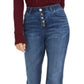 INC International Concepts Women's High Rise Button Fly Bootcut Jeans Blue Size 16