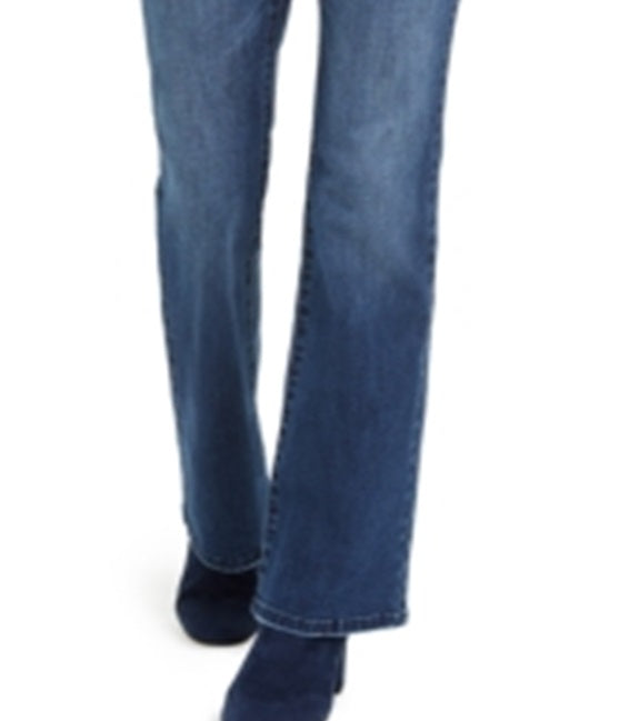 INC International Concepts Women's High Rise Button Fly Bootcut Jeans Blue Size 16