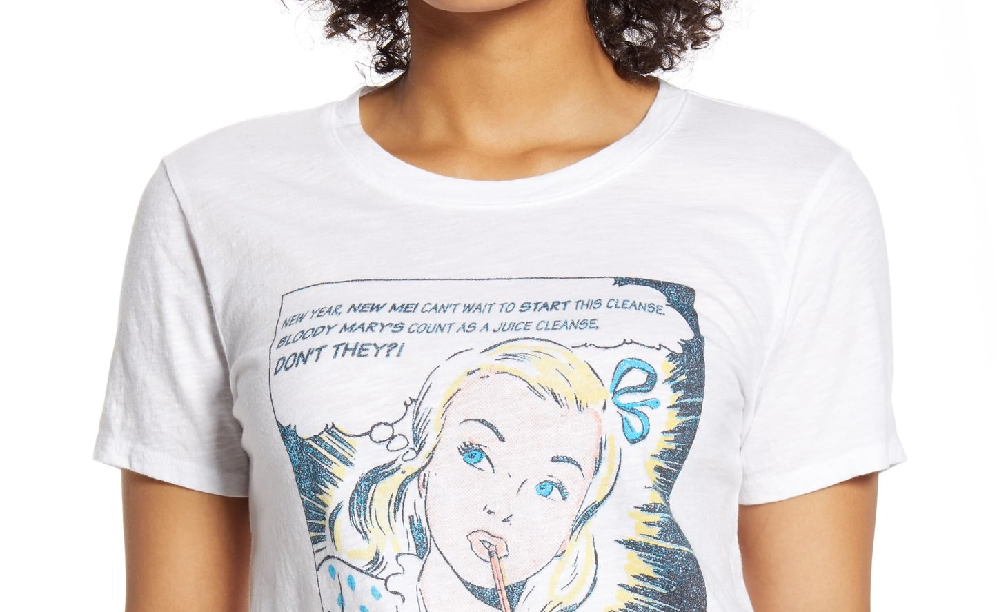 Lucky Brand Women's Comic Book Nye Graphic T-Shirt White Size Large