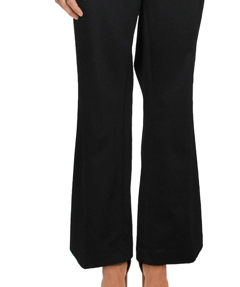 Alfani Women's Piped Ponte Wide Leg Pants Black Size 12 Petite