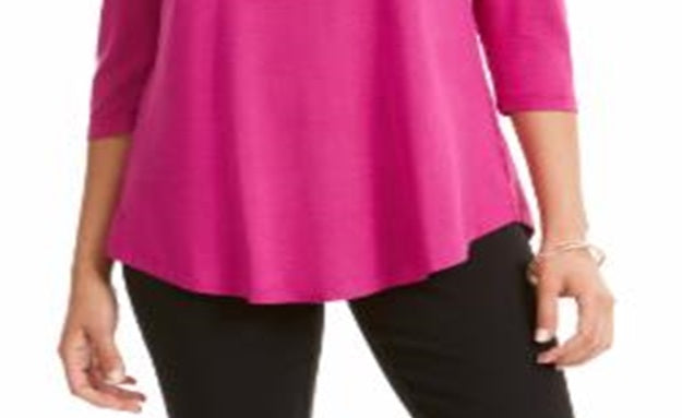 JM Collection Women's Women's Cold Shoulder Top Pink Size Petite Small