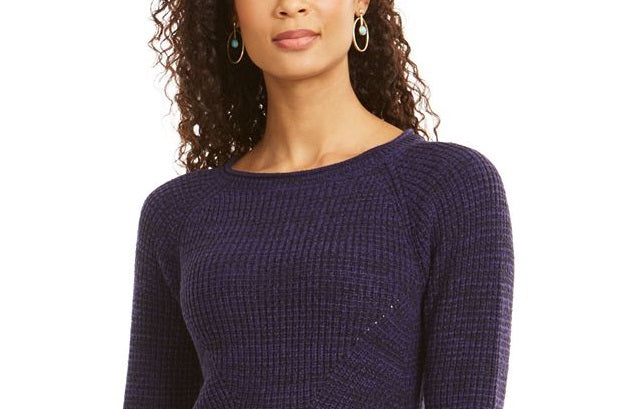 Style & Co Women's Crewneck Marled Sweater Dark Kale Size X-Small
