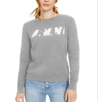 A|X Armani Exchange Women's Cotton Logo Graphic Sweatshirt Gray Size XS