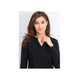 Charter Club Women's Supima  Split-Neck Top  Black Size Small