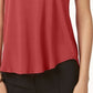 Alfani Women's Satin Trim High Low T-Shirt Red Size Small