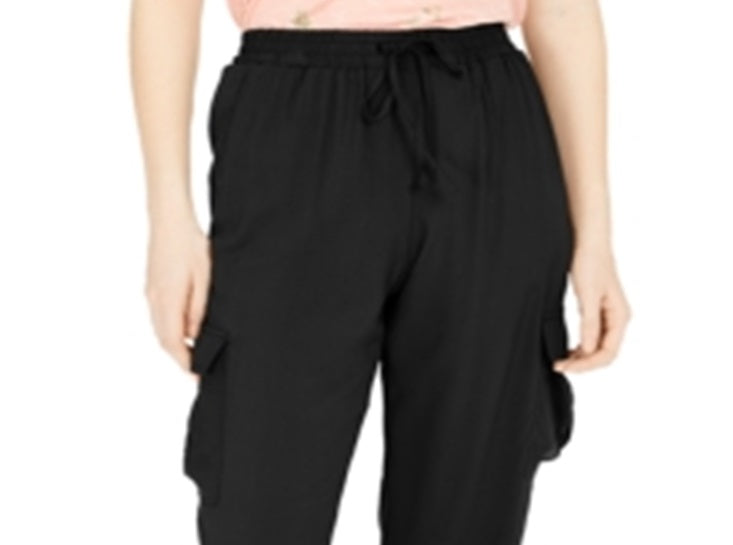 Hippie Rose Junior's Pull on Cargo Pants Black Size Small