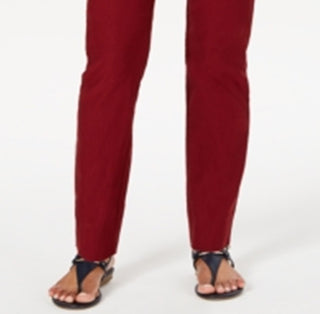 Charter Club Women's Chelsea Tummy Control Ankle Pants Red Size 4 Petite