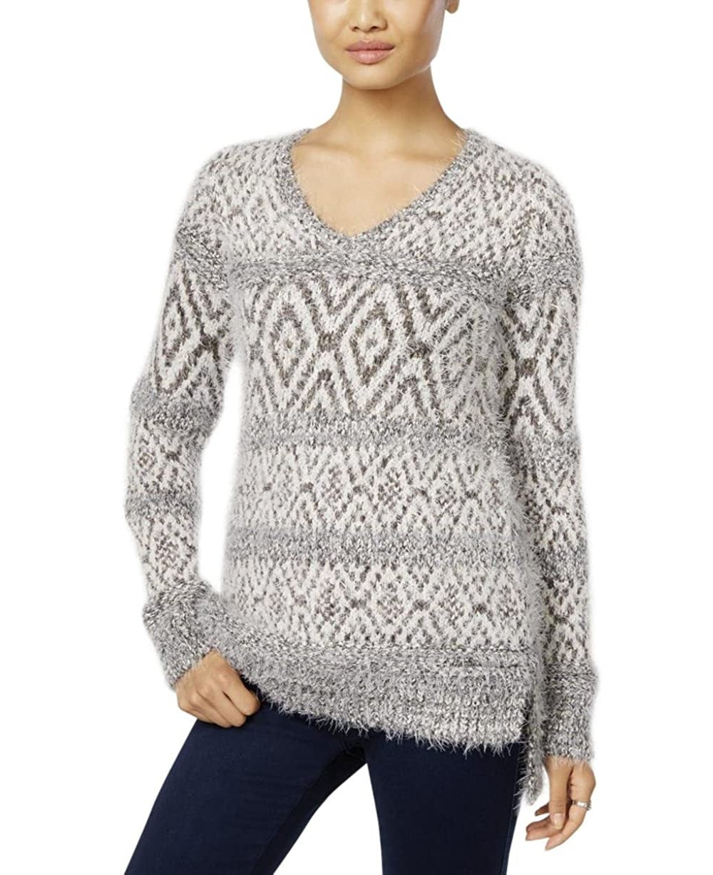 Style & Co.Women's Petite Scoop Neck Sweater Gray  Size PM