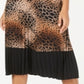 Alfani Women's Printed Pleated MIDI Skirt Brown Size Petite Small