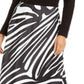 Alfani Women's Zebra Print a Line MIDI Skirt Black Size 12