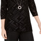 JM Collection Women's Velvet Necklace Top Black Size XX-Large