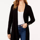 Charter Club Women's Petite Button-Cuff Open-Front Deep Black Combo Size Petite L