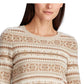 Ralph Lauren Women's Fair Isle Crewneck Sweater Brown Size Medium