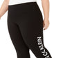 Calvin Klein Women's  Plus Size Logo High-Waist Leggings Black Size 1X
