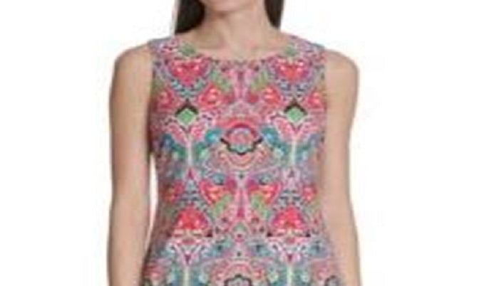 Tommy Hilfiger Women's Printed a Line Dress Red Size 12