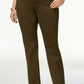 Style & Co Women's Tummy Control Pull on Straight leg Pants Green Size 10 S