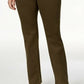 Style & Co Women's Tummy Control Pull on Straight leg Pants Green Size 10 S