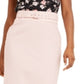 Bar III Women's Belted Pencil Skirt Pink Size 10