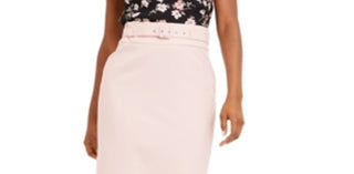 Bar III Women's Belted Pencil Skirt Pink Size 10