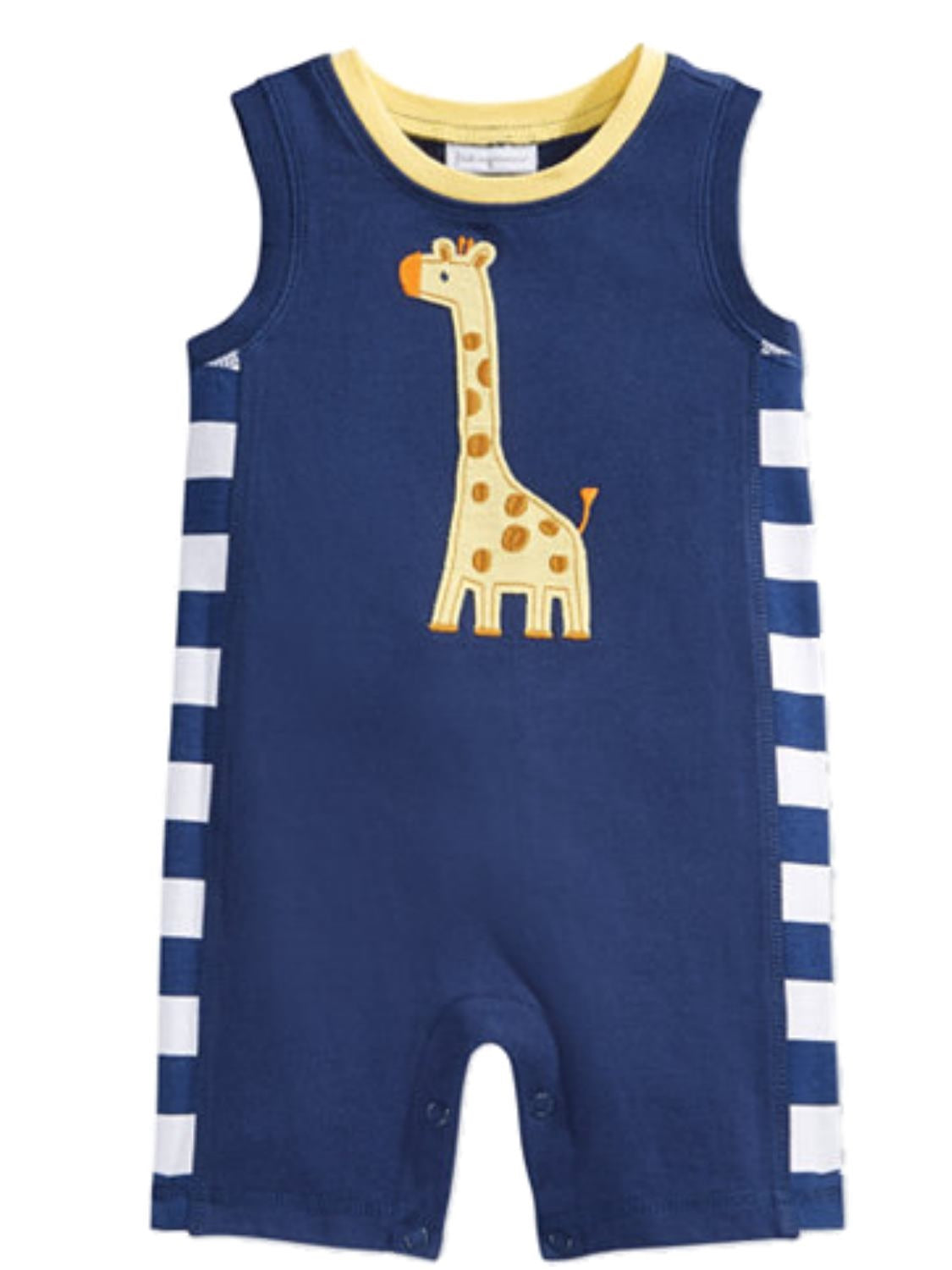 First Impressions Baby Girl's Cotton Giraffe Sunsuit Blue Size 0-3M