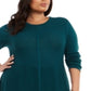 Style & Co Women's Plus Seam Front Tunic Sweater Green Size -0X