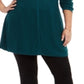 Style & Co Women's Plus Seam Front Tunic Sweater Green Size -0X