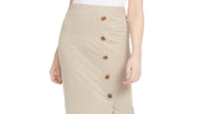 BCX Junior's Textured Knit Side Button Skirt Brown Size Small